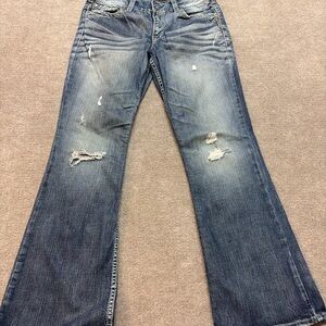 Silver Jeans Suki Surplus Bootcut Distressed Jeans Medium Wash W28 L30 0729